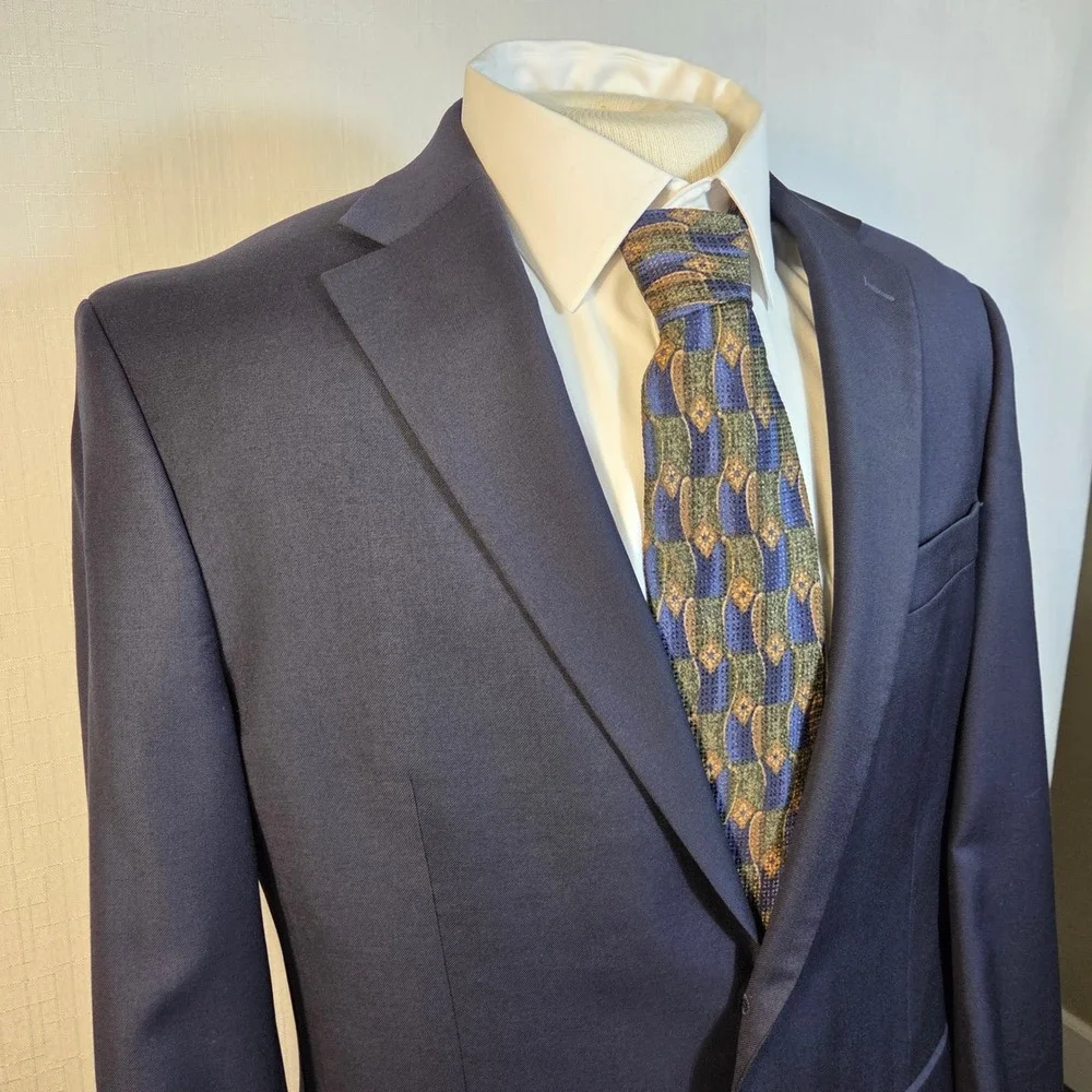 Lauren Ralph Lauren Navy Blue 100% Wool Gold Buttons‎ Blazer Macy's Men's 41R